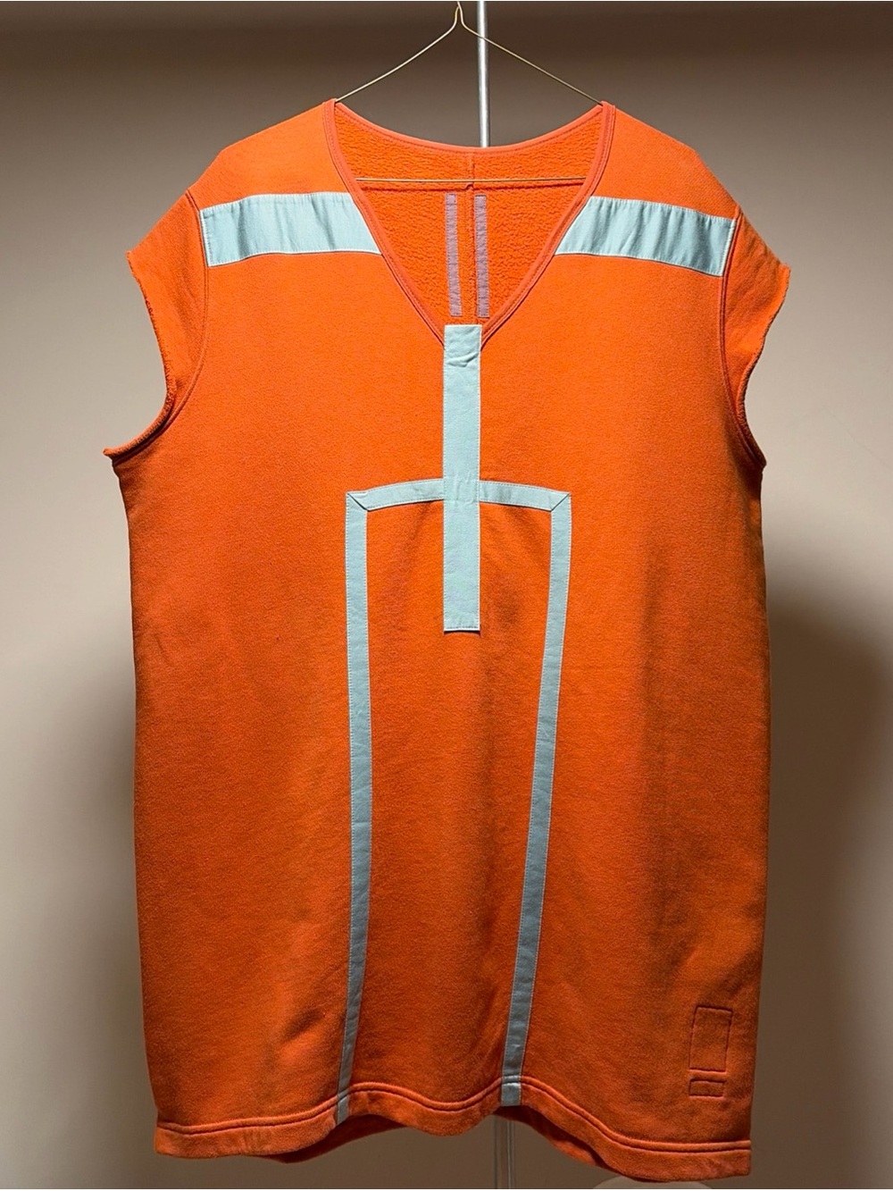Men’s Rick Owens SS 17  Dark Shadows Walrus Collection Geo Vest Orange/Marine